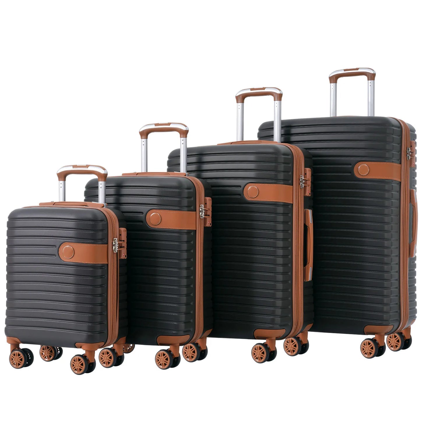 4 PCS ABS Hardside Rolling Luggage with Spinner Wheels 16'' 20'' 24'' 28'' Expandable Travel Hardside Suitcase TSA Approved Lock
