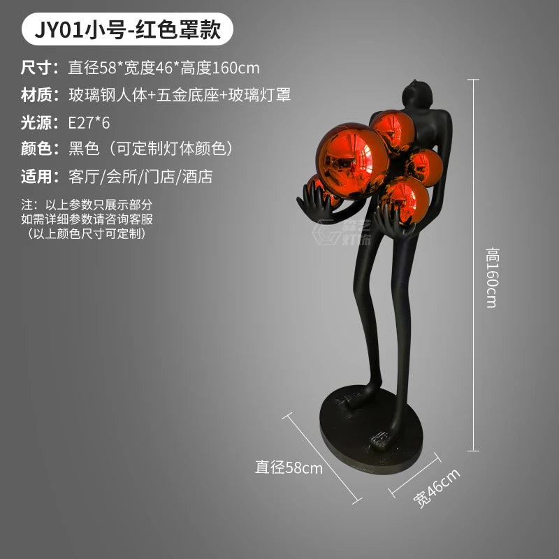 Humanoid Art Sculpture Fall Floor Lamp Living Room Light Luxury Design Sense Modern Creative Modeling Floor Lamp