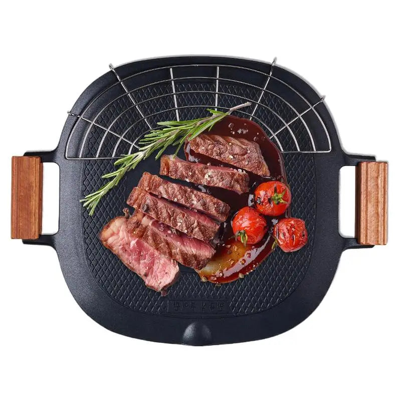 Griddle Pan Induction Cooker Cassette Stove Outdoor Grill Plate Teppanyaki Korean Style Barbecue Pan for Home Party Travel and