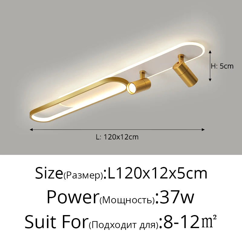 LED Ceiling Lights With Spotlights Minimalist Track Lights for Bedroom Lobby Dining Room Hall Corridor Long Strip Ceiling Lamps
