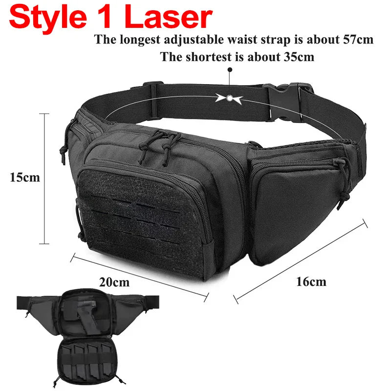 Hunting Gun Holster Bag Waist Chest Outdoor Tactical Camping Shoulder Sling Gun Waist Shoulder Fishing Riding Bike Fanny Pack
