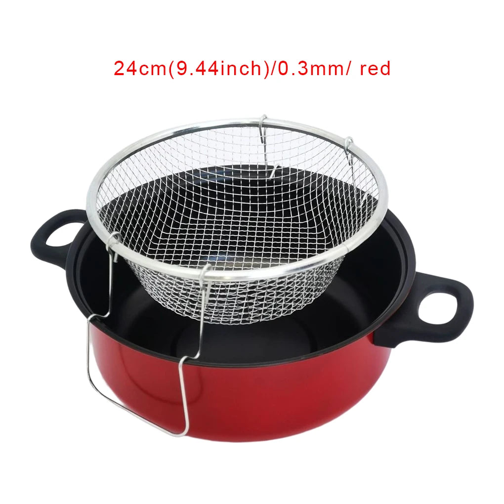 Home Restaurant Deep Fry Pot with Lid Apartment Fries Fryer Nonstick Pots Chip Pan Cooking Tool Kitchen Accessories