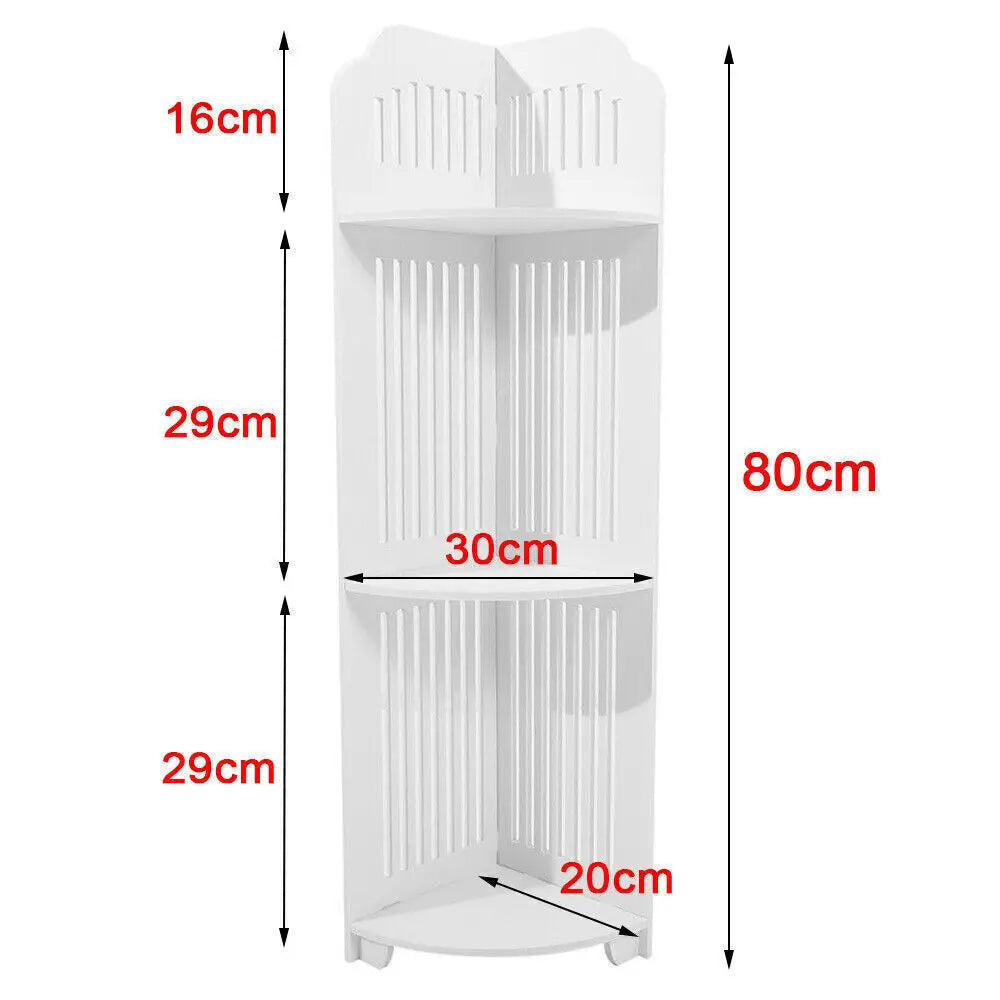 3 Tier Corner Bath Shelf Shower Caddy Storage Rack Unit Organiser Stand White US