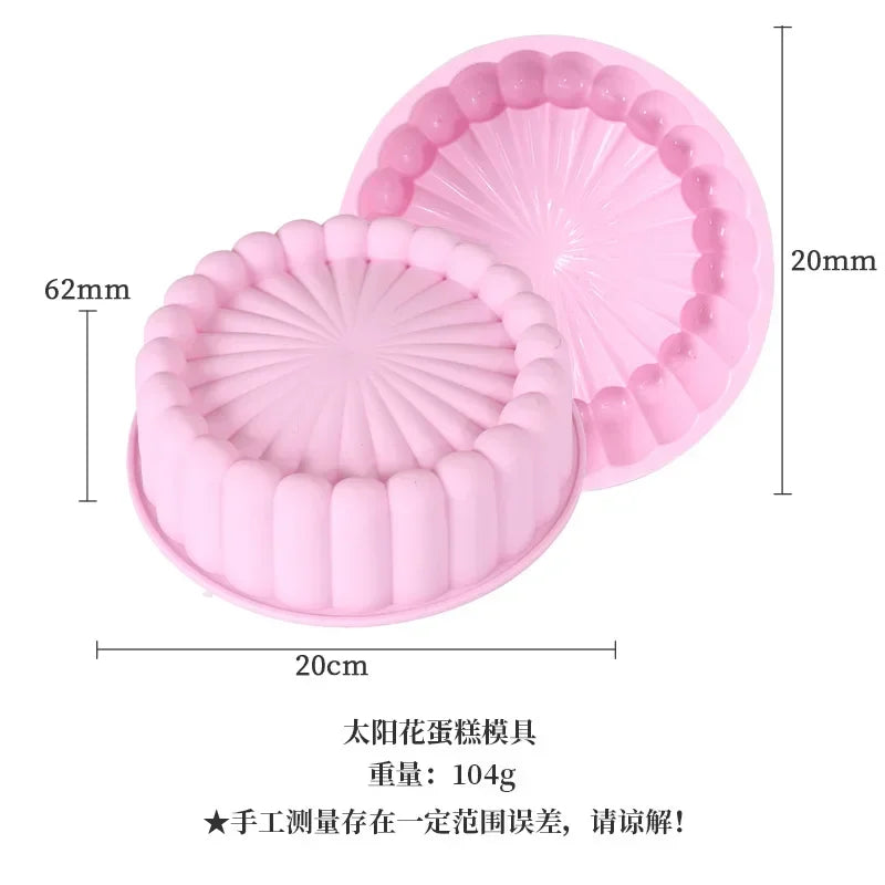 20cm Round Shape Mold Silicone Cake Baking Pan Mousse Fondant Cylinder Mould for Pastry Dessert Jelly Drop Shipping