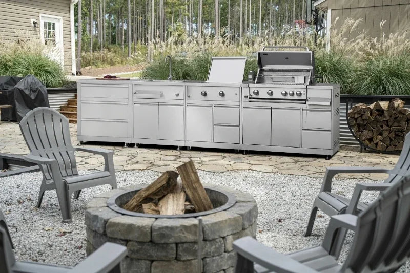 Kitchen Outdoor Set Outdoor Kitchen Cabinets Bbq Island Modern Grey Kitchen Sink Faucet CN;ZHE