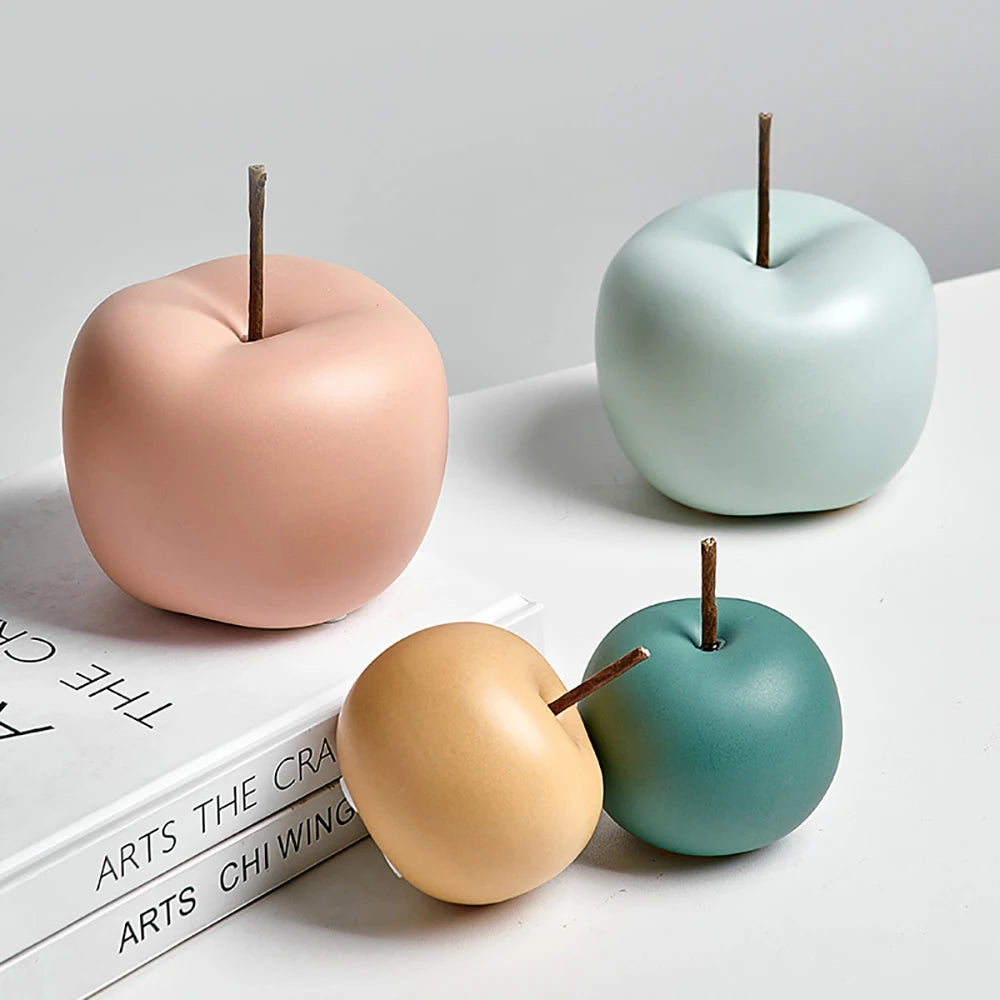 Fruit Statues and Statues Apple Sculptures  Figurines for Interior House Decorations Modern Home Decoration Luxury Room Decor