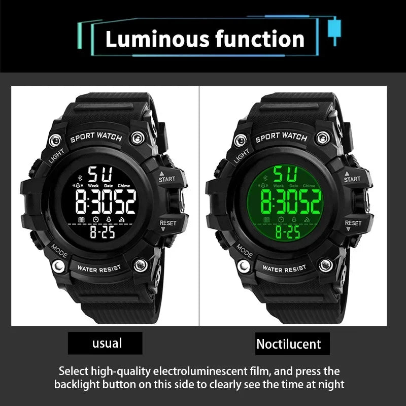 YIKAZE Military Sport Watches Waterproof Men's LED Digital Watch Big Dial Alarm Clock Multifunction Sport Watch for Man Kid Gift