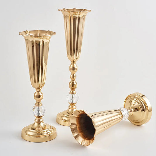 Luxury Flowers Vase Metal Vase Stem Bunch Holder Bouquet Container Floral Arrangement for Desktop Cabinet Home Shelf Decor