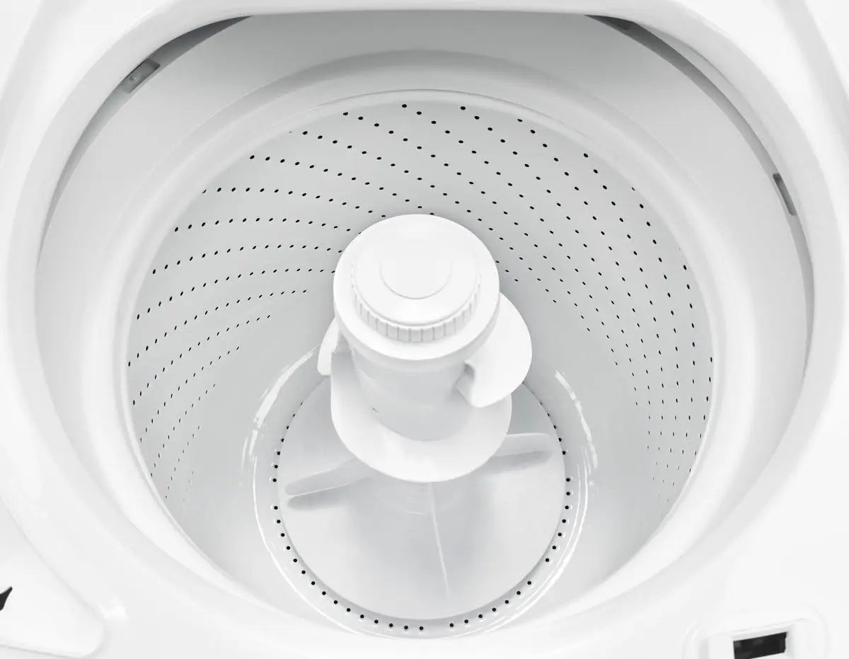 Top-Load Washer with Dual Action Agitator, Stainless Steel Top Loader Laundry Washing Machine, 3.5 cu. ft. Capacity White