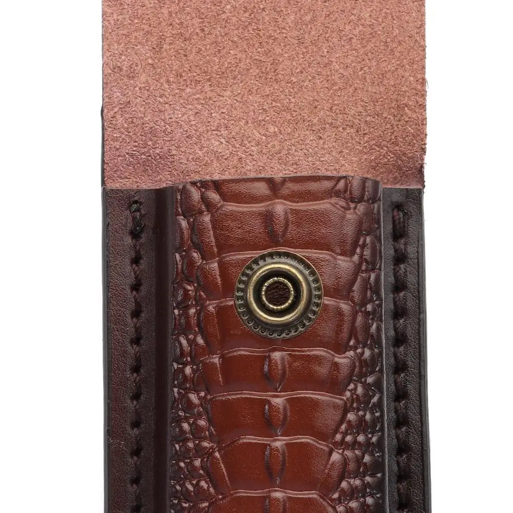 Pocket Hunt Outdoor Equipment Leather Sheath Holder Camp Outdoor Carry Flashlight Case Belt Loop Case Fold Knife Tool