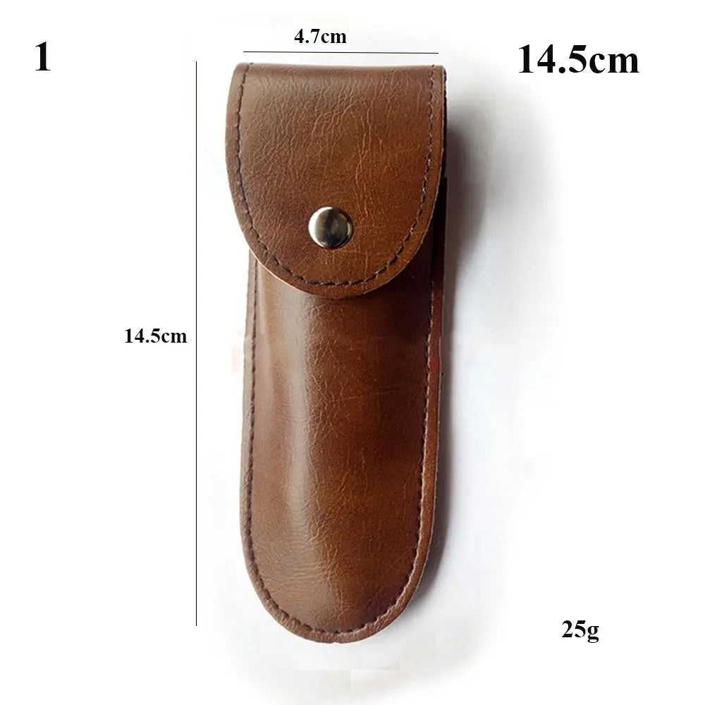 Pocket Hunt Outdoor Equipment Leather Sheath Holder Camp Outdoor Carry Flashlight Case Belt Loop Case Fold Knife Tool