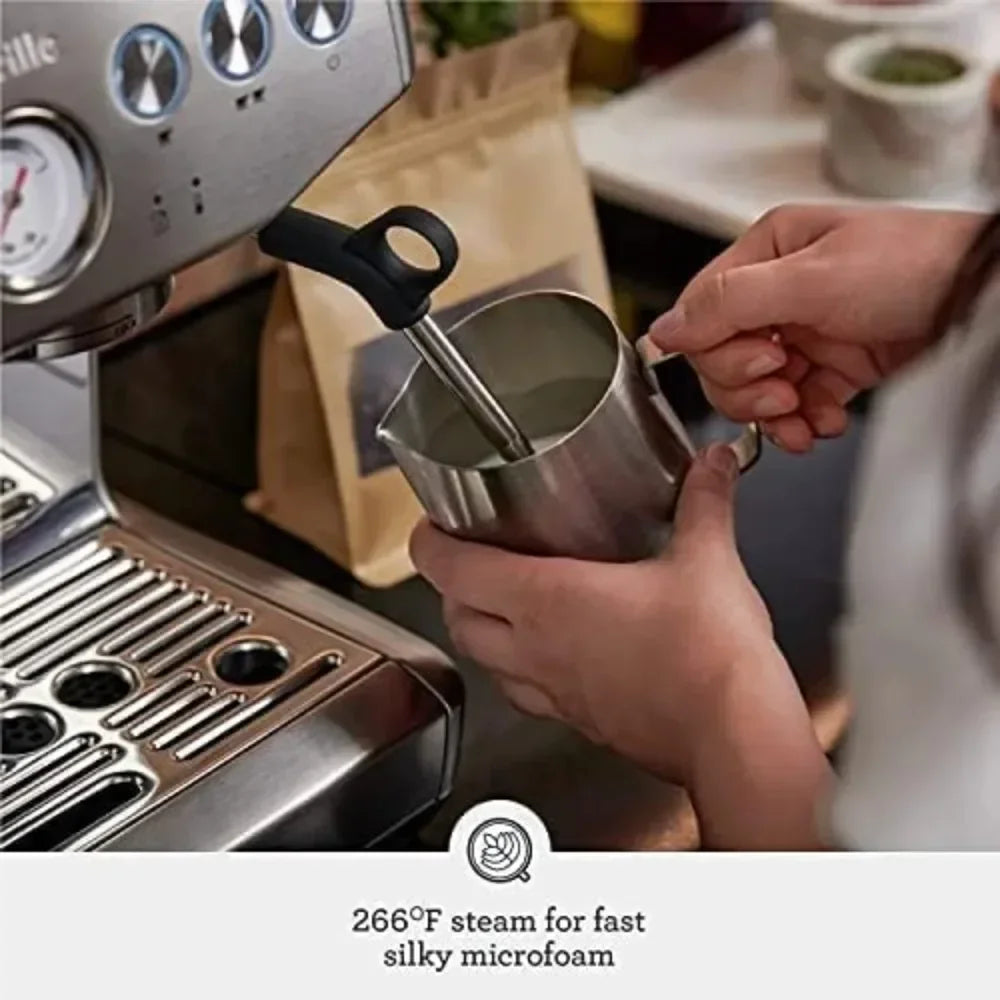 the Barista Express Impress Espresso Machine with Grinder & Milk Frother, Espresso Maker with Assisted Tamping,