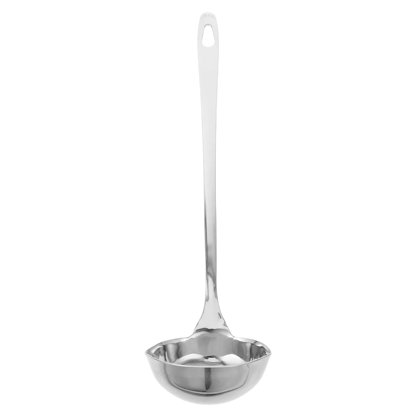 Spout Double Mouth Spoon Colander Stainless Steel Scoop Household Saucepan Silver Kitchen Gadget
