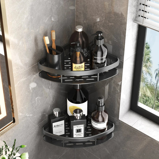 Bathroom Shelf Kitchen Storage Organizer Aluminum Alloy Shampoo Rack Shower Shelf Bathroom Accessories No Drill Shelf