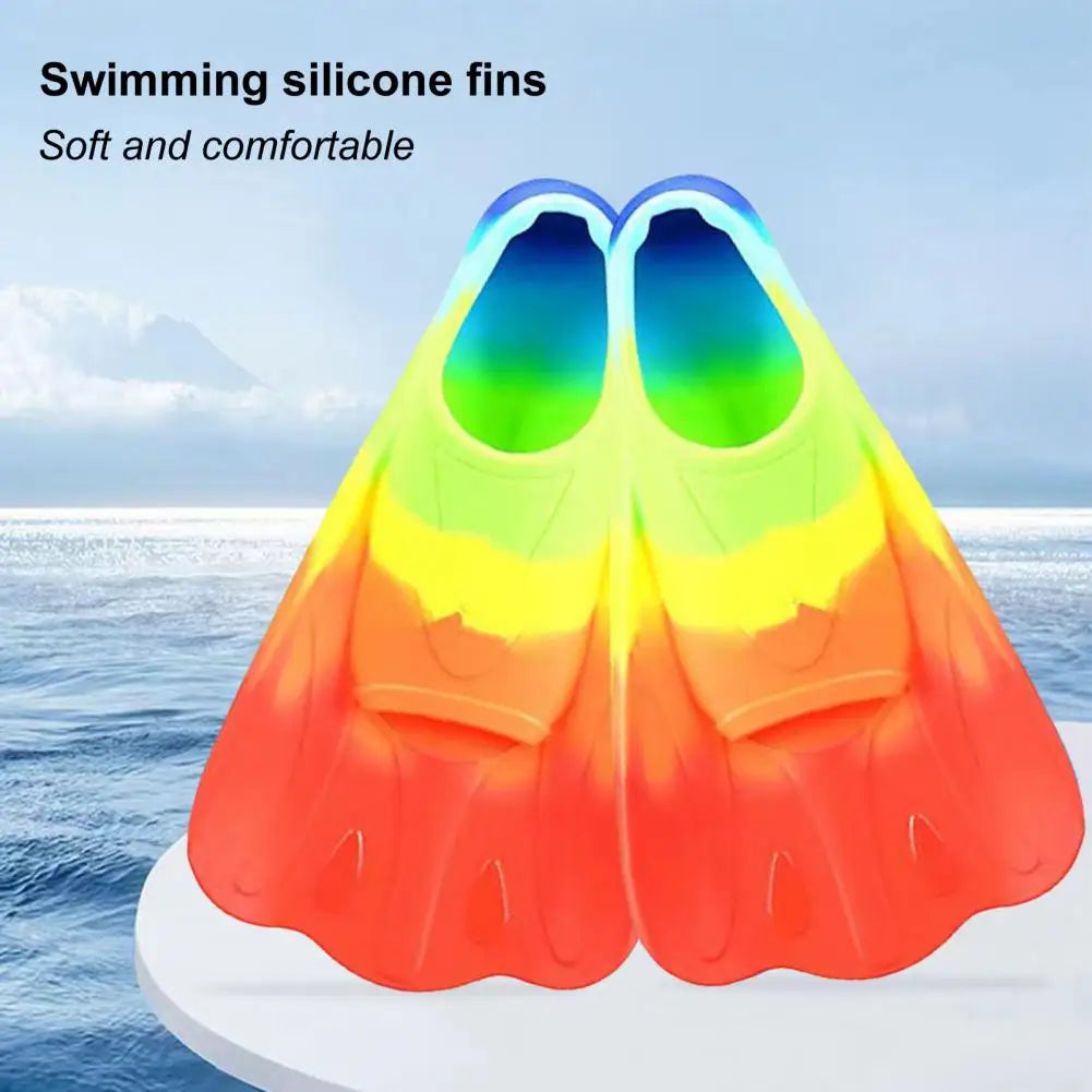 1 Pair Swim Fins Comfortable Non-slip Professional Auxiliary Training Silicone Short Swimming Training Flippers Water Sports