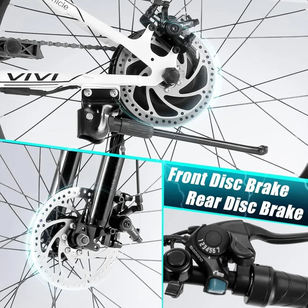 Electric Bike 26" Electric Bike for Adults, Folding Electric Mountain Bike, 21.7MPH, Up to 50 Miles, Dual Shock Absorber, UL2849