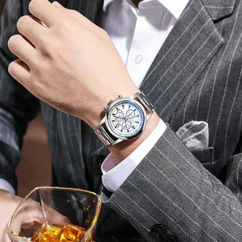 Watch Men Luxury Stainless Steel Sport Quartz Hour Wrist Analog Watch Casual Chic Watch Relogios Masculino Montre Homme Reloj