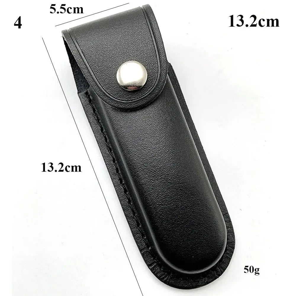 Pocket Hunt Outdoor Equipment Leather Sheath Holder Camp Outdoor Carry Flashlight Case Belt Loop Case Fold Knife Tool