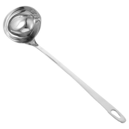 Spout Double Mouth Spoon Colander Stainless Steel Scoop Household Saucepan Silver Kitchen Gadget