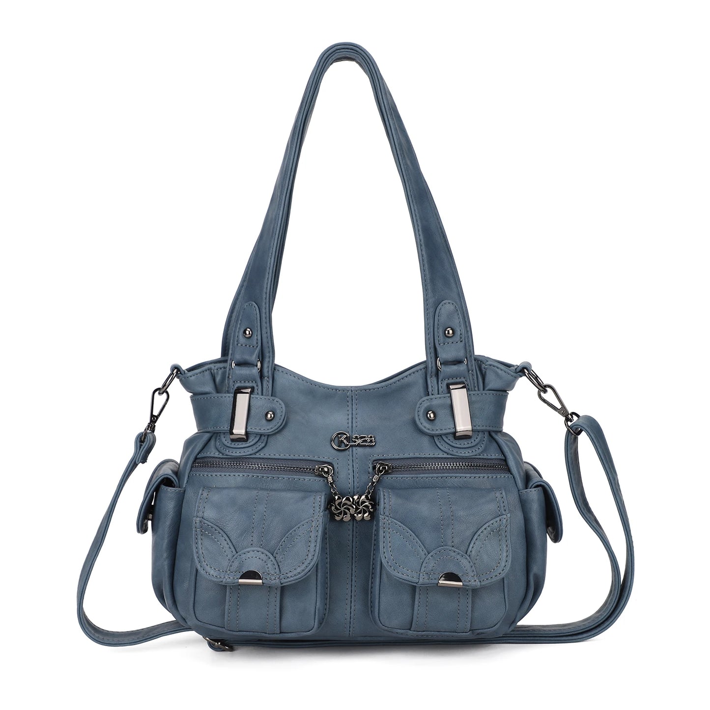 KL928 Purses for Women Small Hobo Shoulder Bags Soft Vegan Leather Handbags Multi Pockets Tote Bag