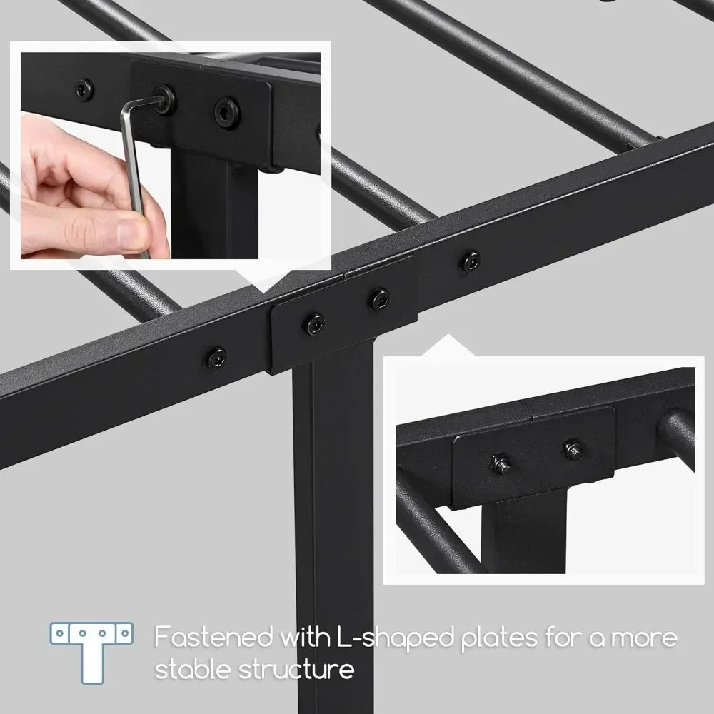Twin XL Bed Frames Metal Platform Bed with Headboard and Footboard No Box Spring Needed Easy Assembly