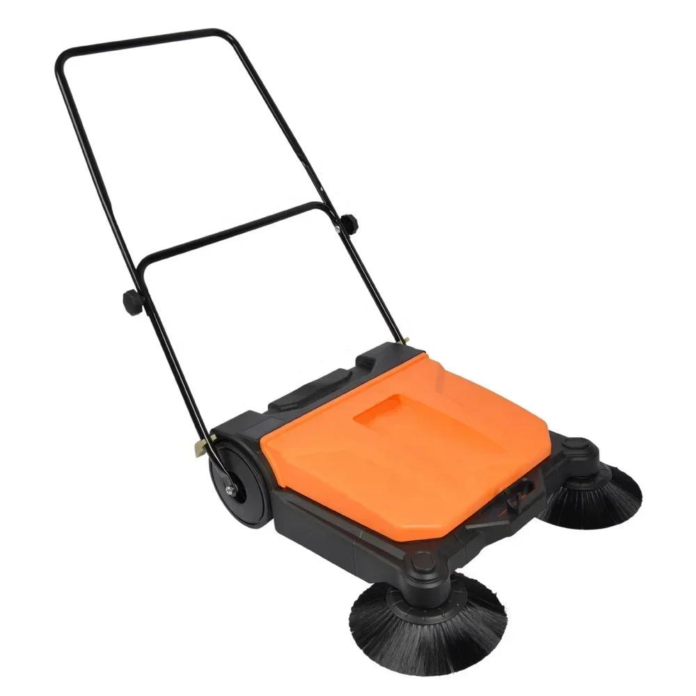 VERTAK Professional Walk-Behind Lawn Cleaning Machine Durable Leaf and Grass Sweeper with Robust Brush for Floor Sweeping