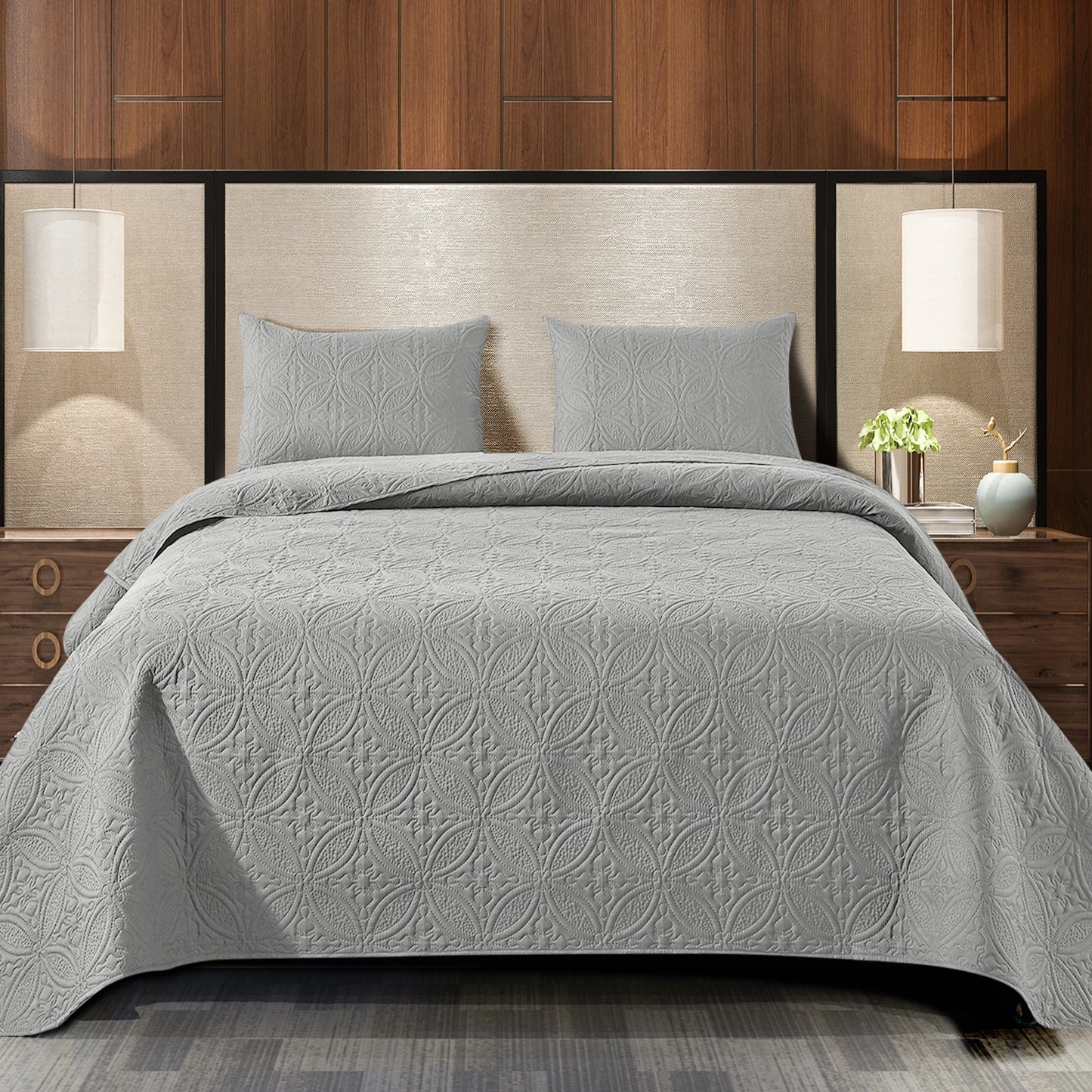 Quilt Cover Set with Copper Coin Pattern Lid, Cozy Bedroom Decor|Elegant Bedding Design|Cotton Filled Comfort, Bedroom Decor