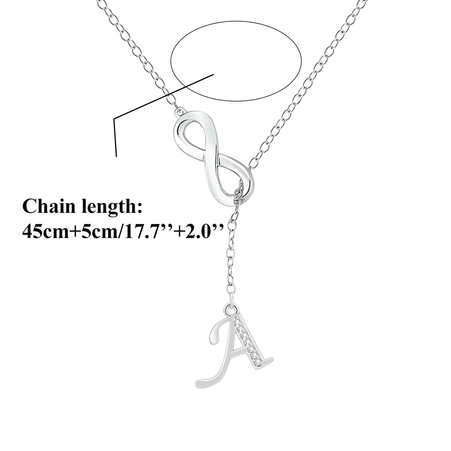 8 Shaped Tassel Silver Necklace For Women Silver Necklaces For Women A-Z 26 Alphabet Necklace For Girlfriends Mom Jewelry Gift