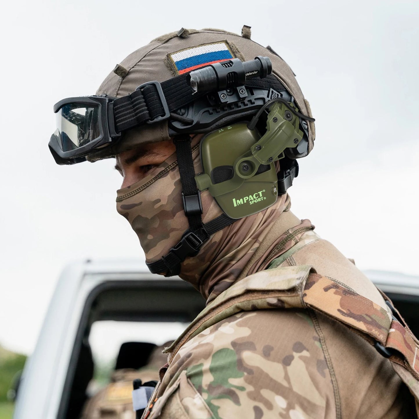Electronic Shooting Headset Helmet Mounted Version Hunting Pickup and Noise Reduction Tactical Headset Hearing Protection