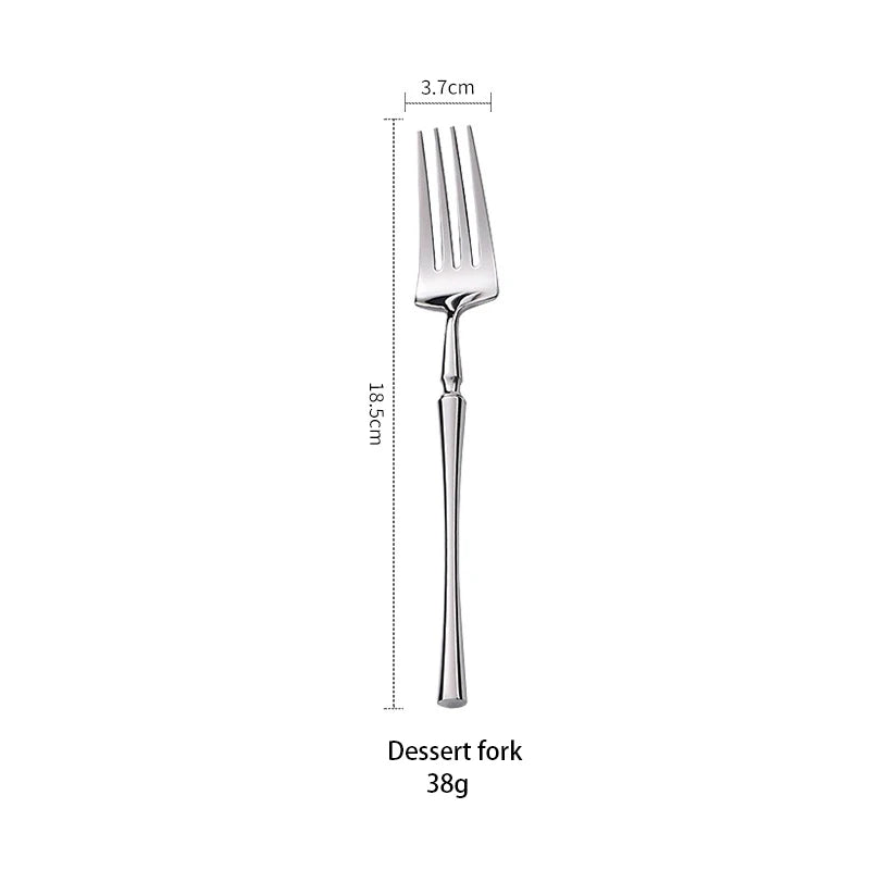 AJOYOUS Cutlery Set Stainless Steel Mirror Flatware Luxury Silverware Set Dessert Fork Tea Spoon Knife Dinnerware Kitchen