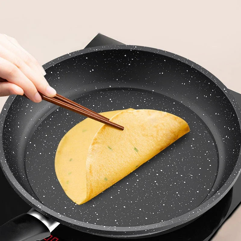 Medical Stone Non-Stick Frying Pan, Household Pan, Non-Oil Smoke Pancake Pan, Fried Steak Gas Stove, Induction Cooker, Cookware