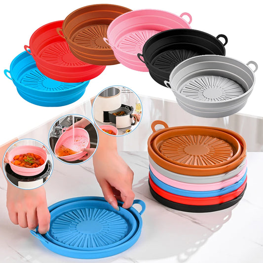 Silicone Air Fryer Silicone Pot Replacement of Parchment Paper Liner Airfryer Oven Non Stick Bowl Reusable Basket for Baking