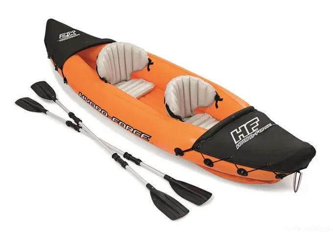 Inflatable Kayak Fishing Boat Portable Water Sport With Paddle Pump And Bag For 2 Persons Size 321X88cm Orange  New