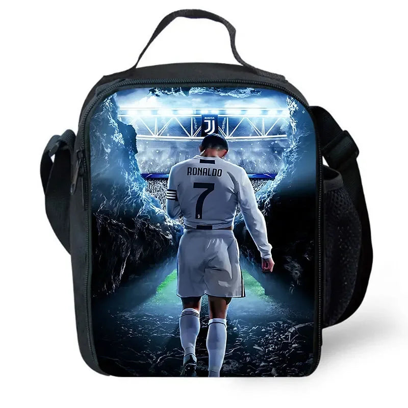Cartoon C-CR7 Football-Stars Child School Backpack With Lunch Bags Pencil Bags School Bags for Boys Girls Best Gift