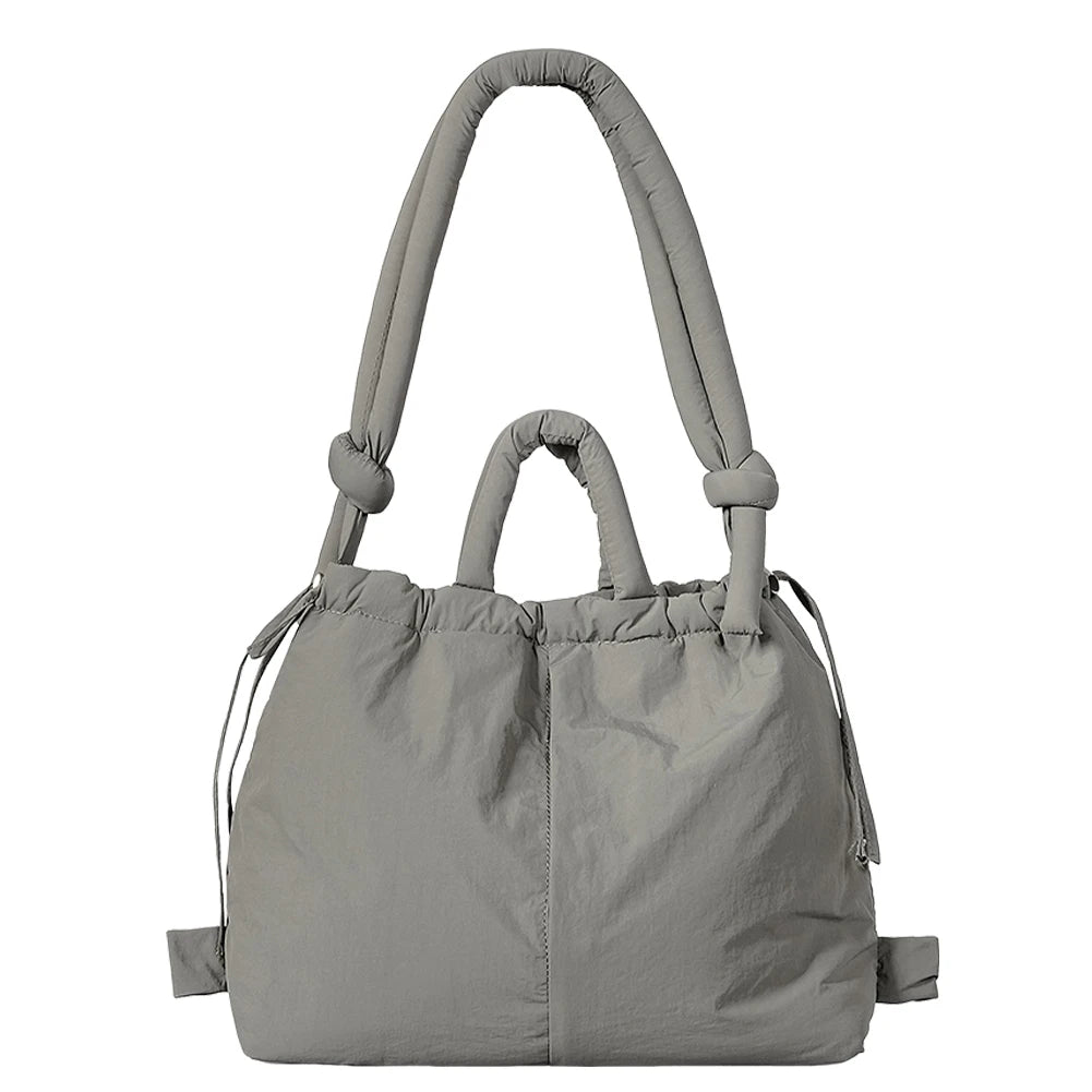 Women Padded Shoulder Bag Puffer Tote Bag Lightweight Drawstring Bucket Bag Stuffing Crossbody Bag Tote Handbag Puffy Sling Bag