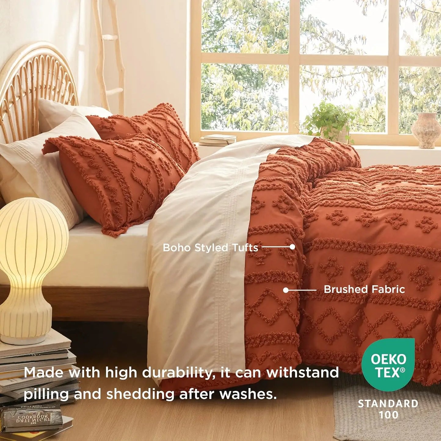 Bedsure Boho Duvet Cover, Tufted/ Checkerboard/ Arch Design Bedding Duvet Cover Set for All Season, Twin, Queen, King