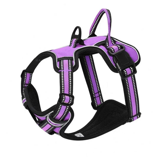 Adjustable Nylon Dog Harness Vest Reflective Soft Breathable No Pull Dog Harness Pet Harness Leash For Small Large Dogs