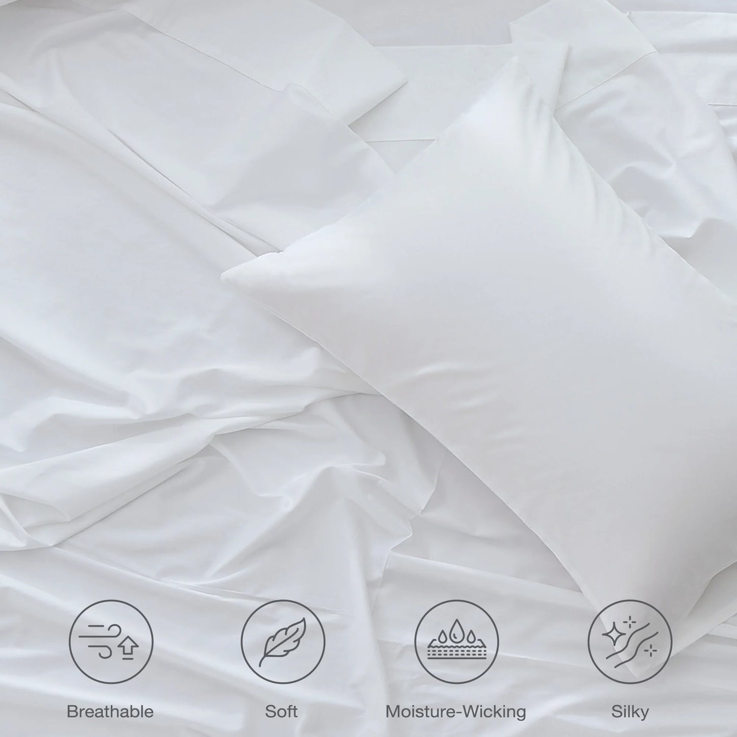 JELLYMONI Lyocell Cotton Sheet Set - 4 Pieces Ultra Soft Bed Sheets, Breathable and Moisture-Wicking Eucalyptus Bedding Set with