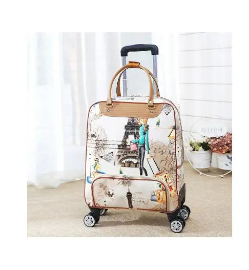 brand 20 Inch 22 inch Women luggage Trolley Bag on wheels Travel Suitcase Travel Rolling Bag Baggage Suitcase Travel wheeled bag