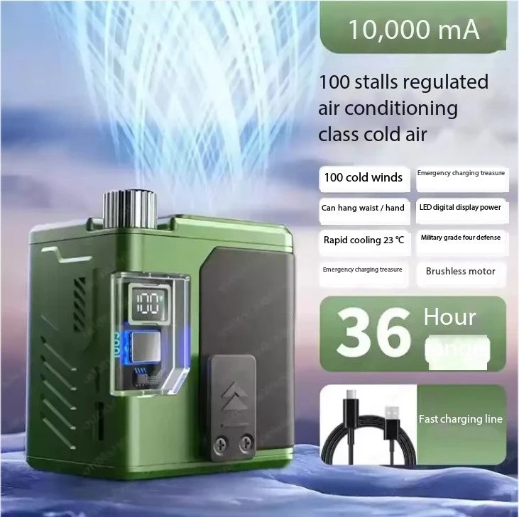 Portable clip waist,outdoor welder,ground charging,small super long battery life,strong refrigeration,air conditioner,small fan