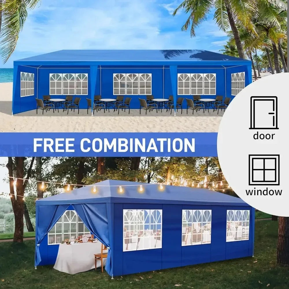 10x30 Outdoor Party Tent, Patio Canopy Tent Gazebo with Removable Sidewalls Instant Event Tent for Cater Events Wedding