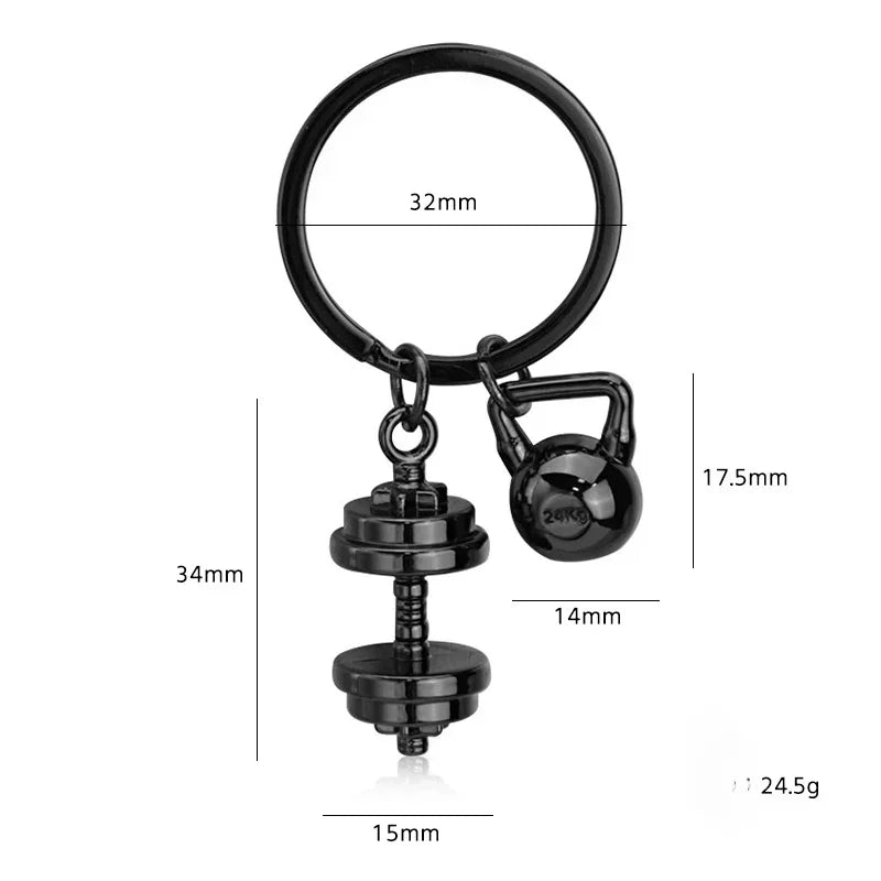 Fitness Dumbbell Keychain Sports Competition Souvenir Universal Arm Strength Training Three-dimensional Model Club Gifts