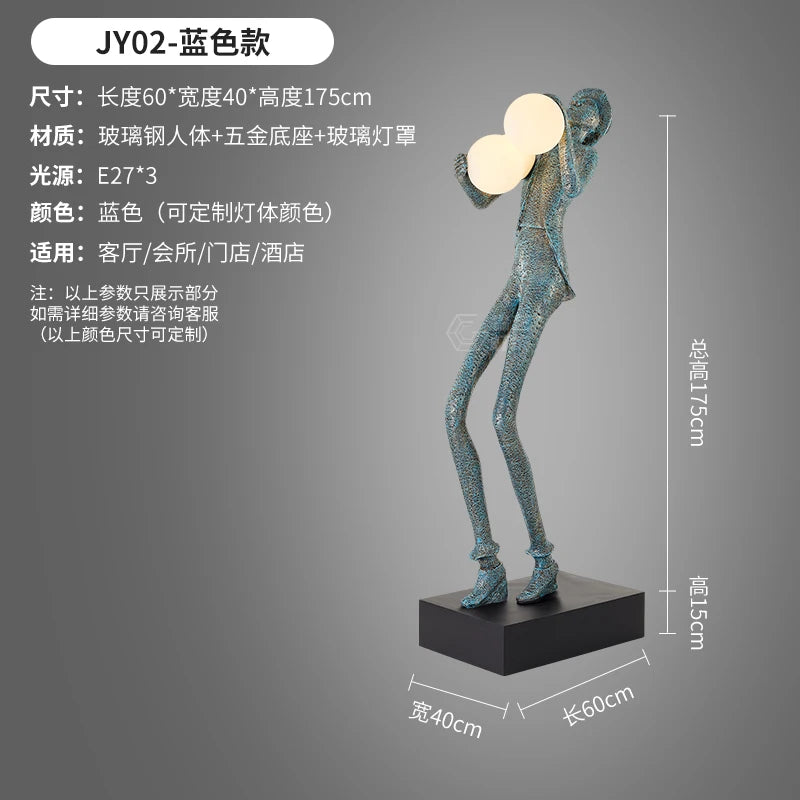 Humanoid Art Sculpture Fall Floor Lamp Living Room Light Luxury Design Sense Modern Creative Modeling Floor Lamp