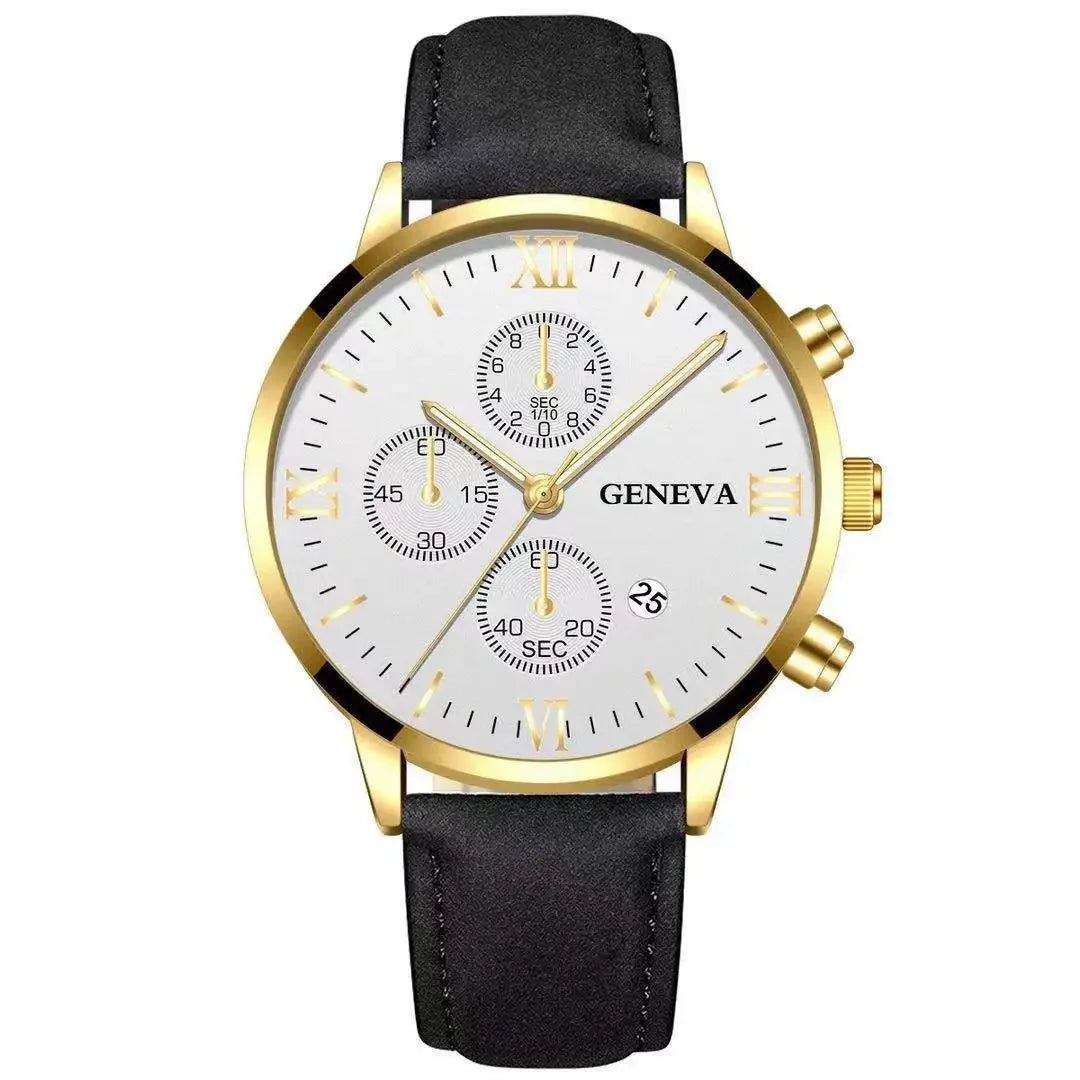 1PC Black Quartz Watch Men Roman Dial Watch Fashion Round Date Quartz Watch for Sports Relogios Masculino Relojes Para Hombres
