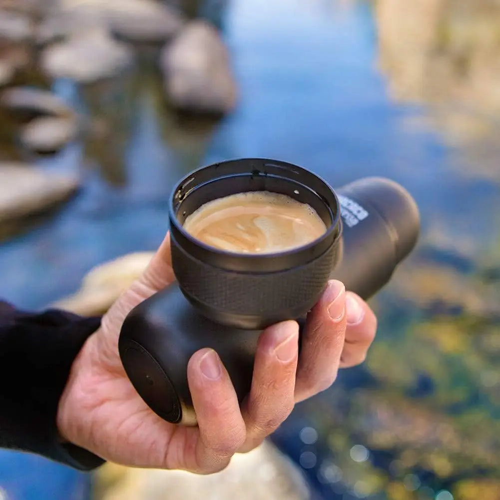Minipresso NS, Portable Espresso Machine, Compatible Original NS Capsules, Travel Coffee Maker, Manually Operated from Piston Ac