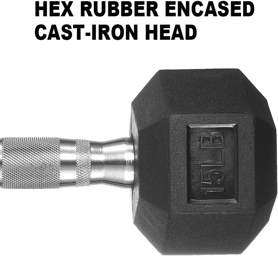 Dumbbell Set Rubber Encased Hex Dumbbell Free Weights Dumbbells Set Home Weight Set No Rack