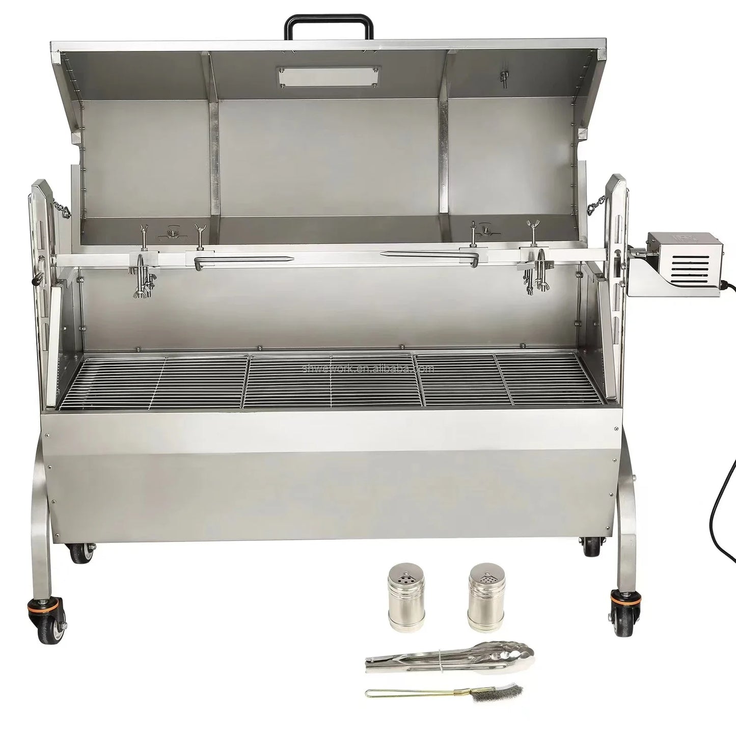 WeWork Heavy  Outdoor Roaster Spit Rotisserie BBQ Grill Pig Lamb Chicken Roaster 50W 132LBS Charcoal Barbecue Rotisserie