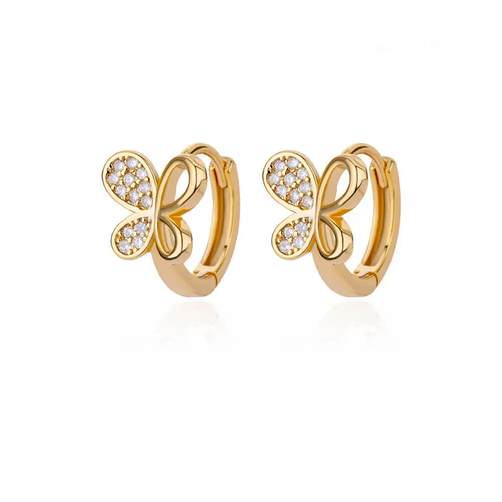 Fashion Rabbit Crystal Hoop Earrings For Women Zircon Leopard Head Owl Elephant Butterfly Earring Animal Jewelry Wedding Gift
