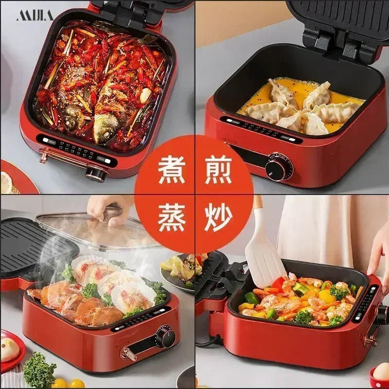 Electric baking pan multifunctional new style deep hot pot grill small household double-sided heating pancake pan