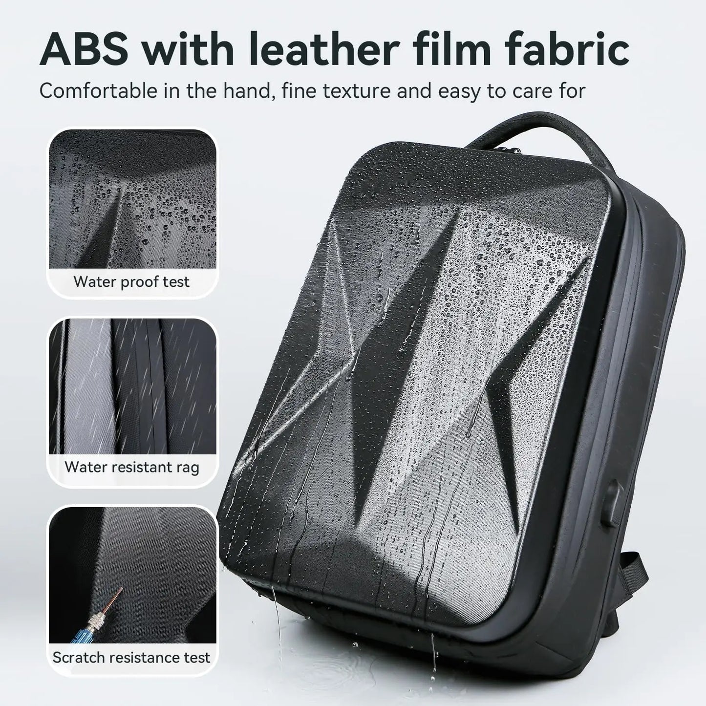 Men's 17.3 Inch Laptop Backpack Waterproof Hard Shell Bag 35L Business Travel Backpack with USB Charging Port mochilas de hombre